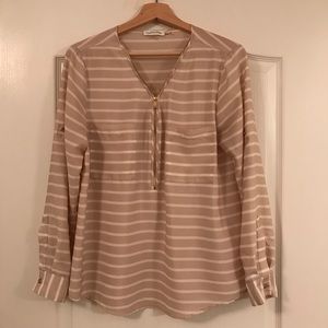 Calvin Klein Long Sleeve Striped Blouse